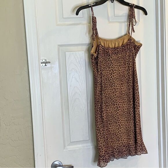 Tiger Mist Mona Leopard Mini bodycon ruffle hem dress size XL - Picture 4 of 12
